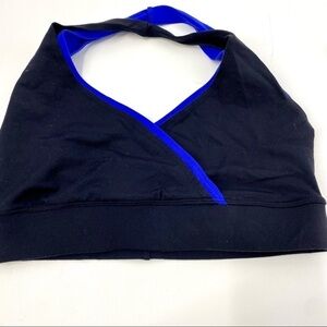 Otomix black blue halter sports bra M